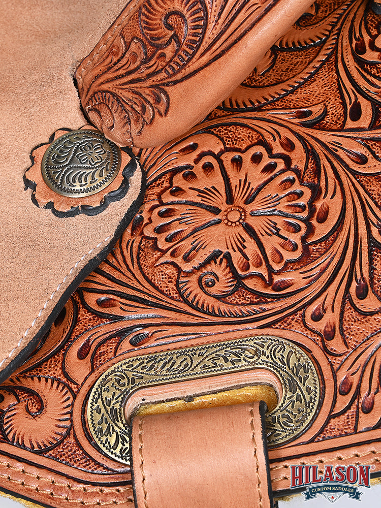 Hilason Western Horse Barrel Racing Trail American Leather Saddle Tack Tan