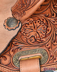 Hilason Western Horse Barrel Racing Trail American Leather Saddle Tack Tan