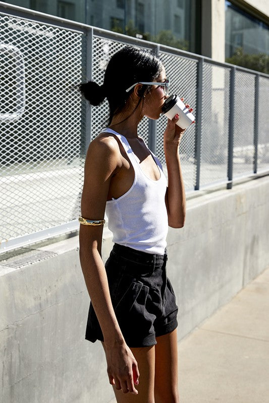 The Stella High Rise Denim Shorts