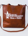 Everyday Rodeo Genuine Leather White Embroidered Tote Bag | Houston Livestock Show and Rodeo