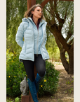 Ice Blue Duck Down Riding Jacket