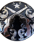 Western Screw Back Concho Cross Guns Silver Round Saddle Horse 1.5 In