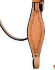 HILASON Western Horse Headstall Breast Collar Set Tack Genuine American Leather Barb Wire Tan