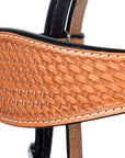HILASON Western Horse Headstall Breast Collar Set Tack Genuine American Leather Basket Weave Tan