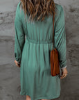 Julianna Button Up High Waist Long Sleeve Dress