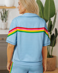 Colorblock Stripe Top and Shorts Set