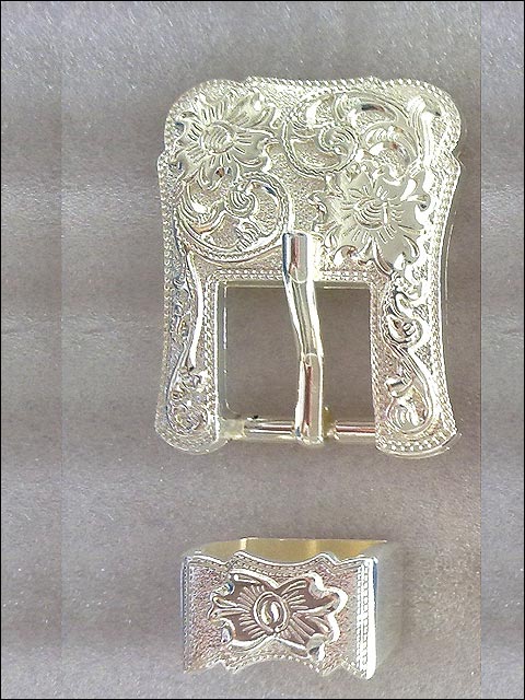 HILASON Western Screw Back Concho Buckle Horse Saddle Bridle Silver Floral 3/4 In | Belt Slotted Conchos