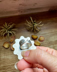 Mojave Spiny & Turquoise Flower Adjustable Ring – Sterling Silver, Made in USA