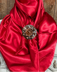 35X35" Solid Electric Red Wild Rag / Scarf WRS10 - Western Concho Wild Rag Slides - Assorted