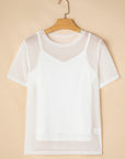 Miranda Sheer Mesh Short Sleeve Top