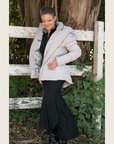 Grey Duck Down Riding Jacket