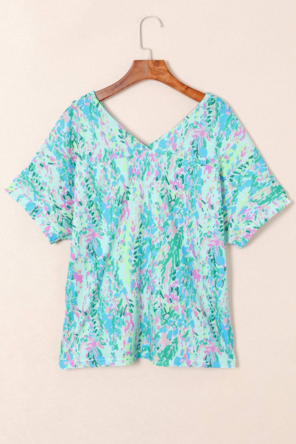 Floral Short Sleeve V-Neck Tee
