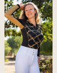 Black Print Riding Shirt