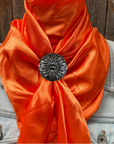 35X35" Solid Orange Wild Rag / Scarf WRS20 - Western Concho Wild Rag Slides - Assorted