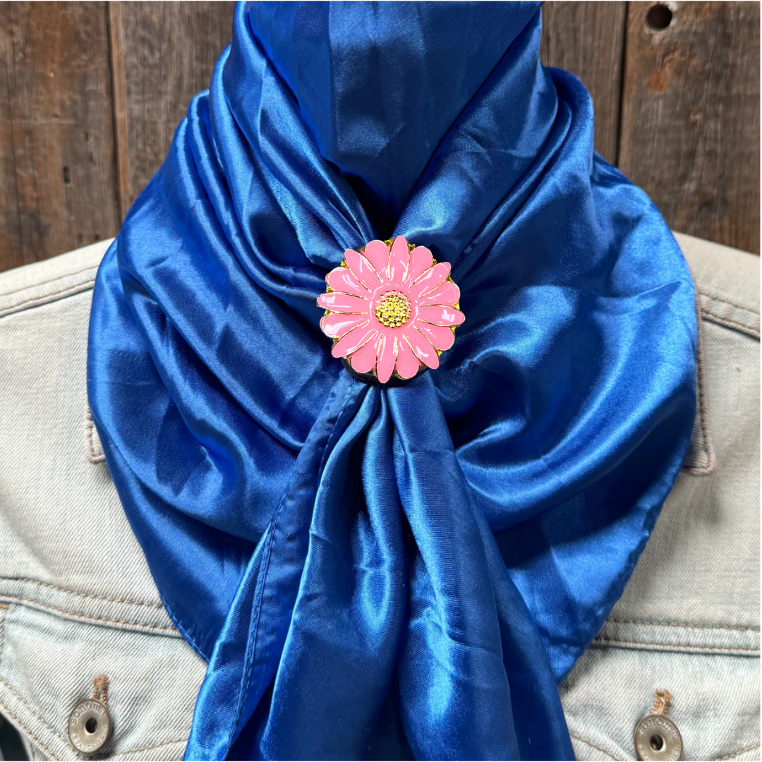 35X35&quot; Solid Electric Blue Wild Rag / Scarf WRS17 - Western Concho Wild Rag Slides - Assorted