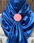 35X35" Solid Electric Blue Wild Rag / Scarf WRS17 - Western Concho Wild Rag Slides - Assorted
