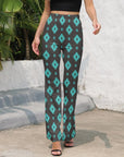 Charcoal Turquoise Aztec Flare Pants