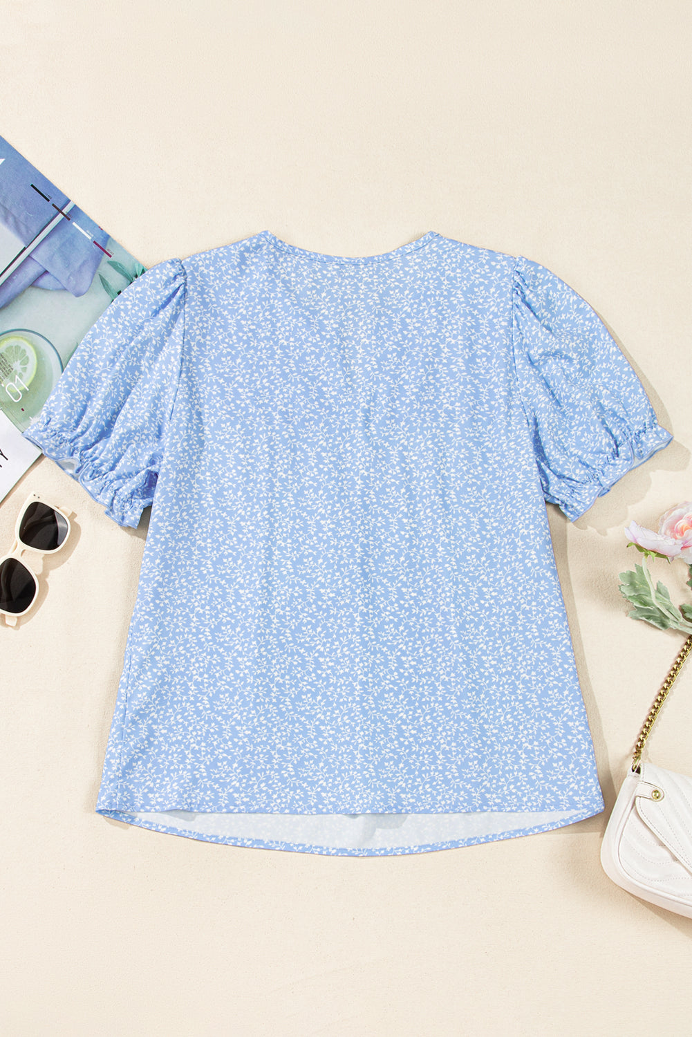 Kenzie Floral Embroidered Puff Sleeve Blouse
