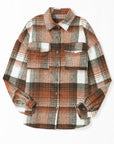 Plaid Flap Chest Pockets Shacket