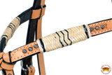 Premium Western Horse Headstall - Braided Oil Leather Bridle