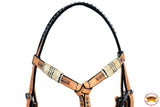 Premium Western Horse Headstall - Braided Oil Leather Bridle