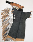 Hilason Handmade Genuine Leather Chaps Adult Handtooled Rodeo Bull Riding