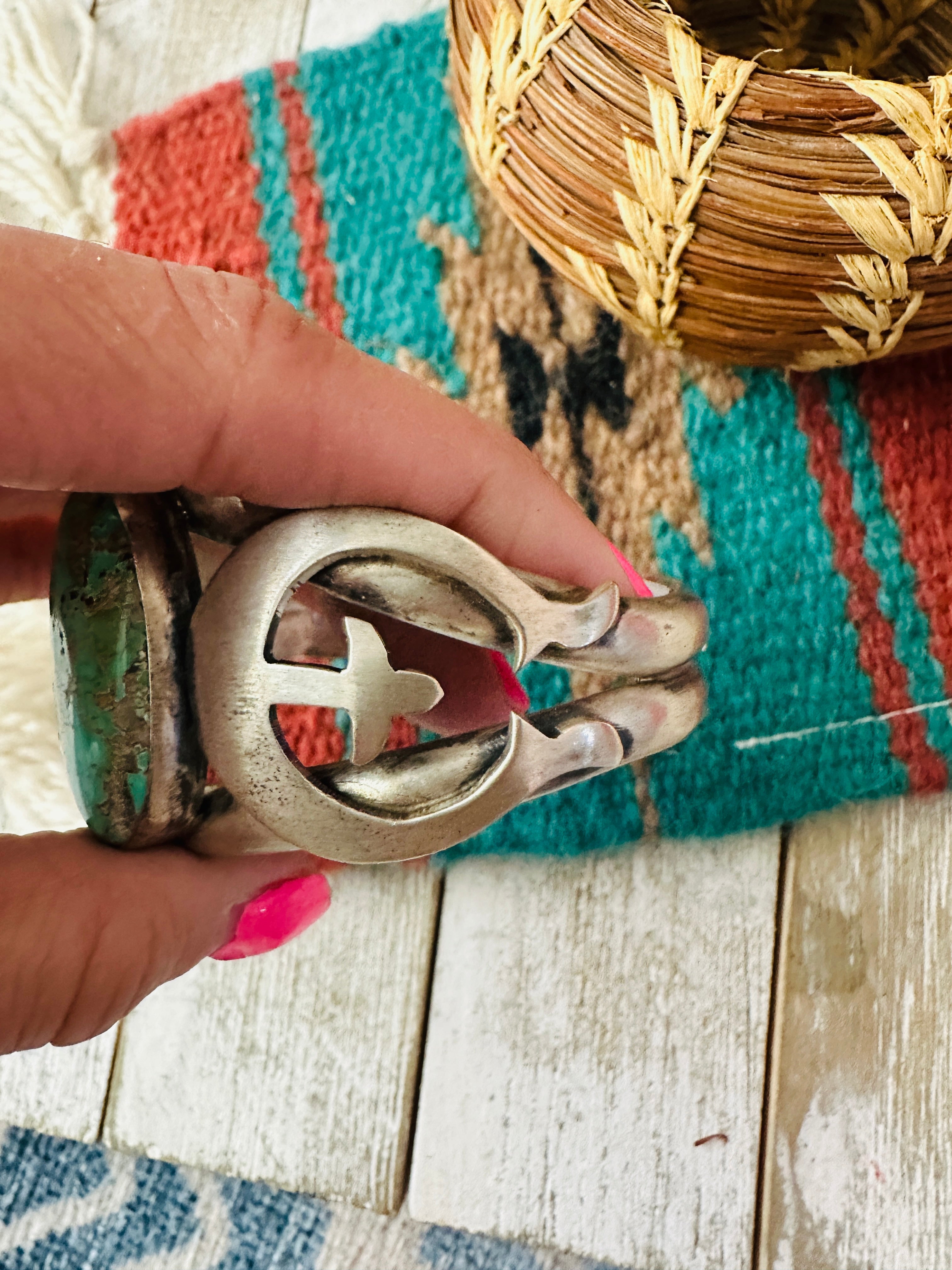 Navajo Sterling Silver & Turquoise Cuff Bracelet