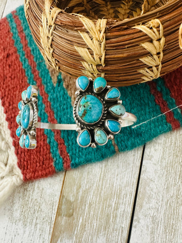 Navajo Turquoise & Sterling Silver Floating Cuff Bracelet