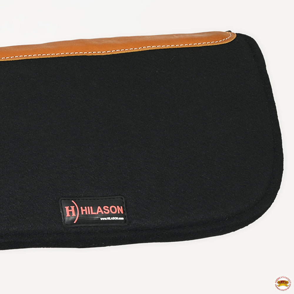 Hilason Western Wool Felt Horse Saddle Pad W/ Distressed Wear Leather