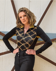 Black Print Riding Shirt