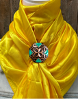 35X35" Solid Yellow Wild Rag / Scarf WRS23 - Western Concho Wild Rag Slides - Assorted
