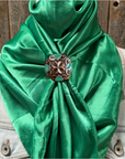 35X35" Solid Green Wild Rag / Scarf WRS18 - Western Concho Wild Rag Slides - Assorted