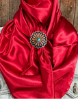 35X35" Solid Electric Red Wild Rag / Scarf WRS10 - Western Concho Wild Rag Slides - Assorted