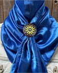 35X35" Solid Electric Blue Wild Rag / Scarf WRS17 - Western Concho Wild Rag Slides - Assorted