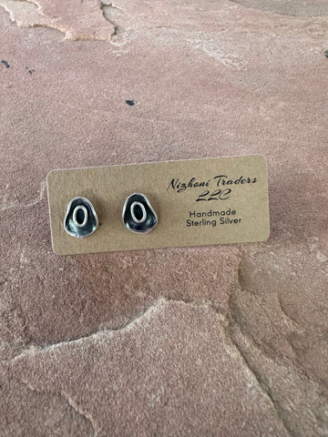 Handmade Sterling Silver Cowboy Hat Stud Earrings