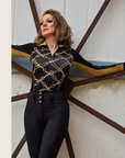 Black Print Riding Shirt