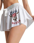 Cow print banquet flowy shorts with pockets