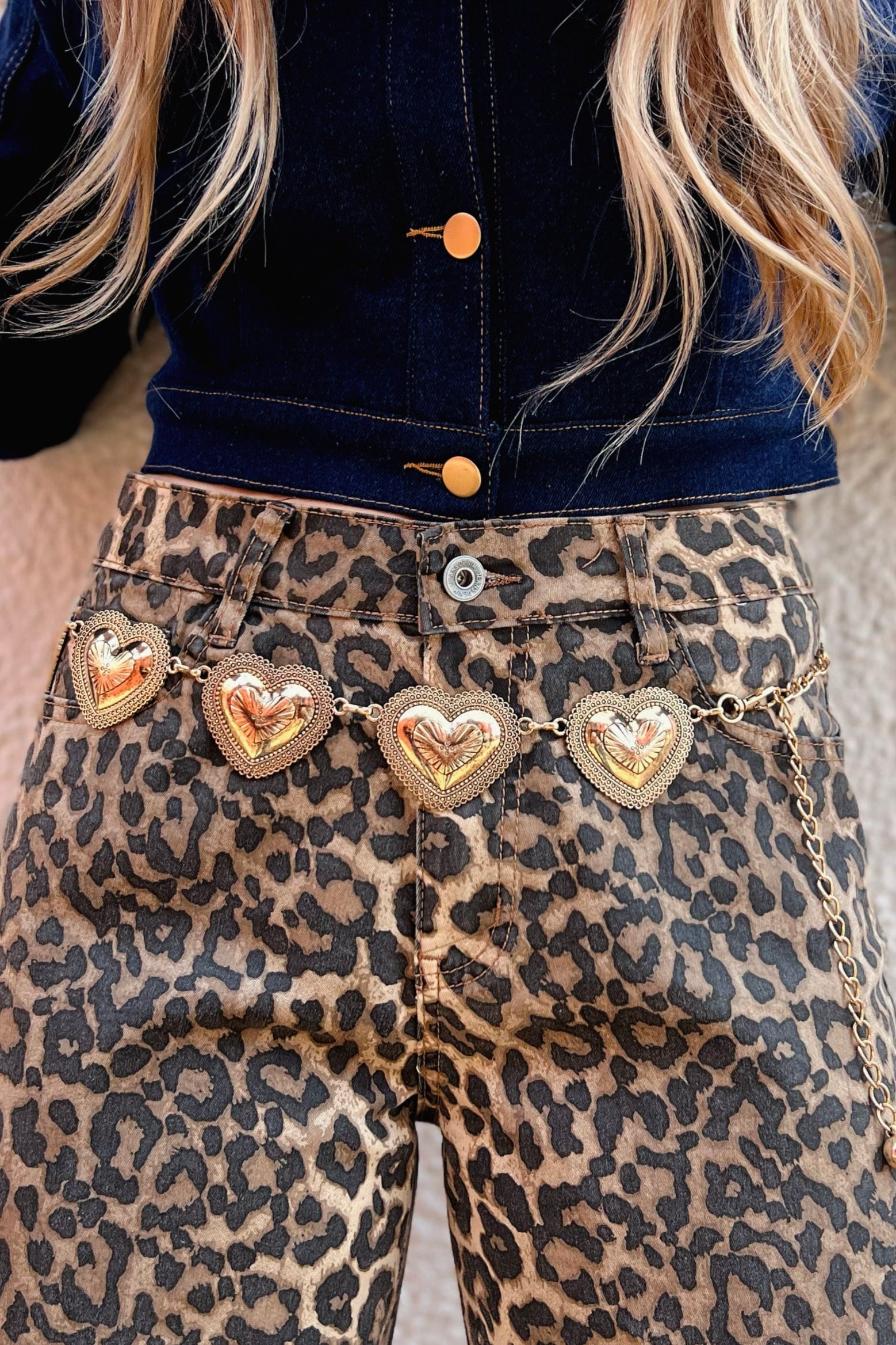 The Hattie Heart Belt in Gold