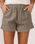 Katie High Waist Pocketed Ruffle Shorts