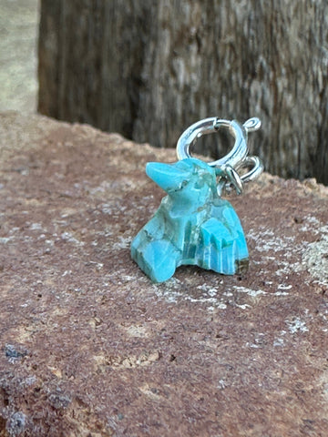 Zuni Hand Carved Turquoise Hummingbird Charm