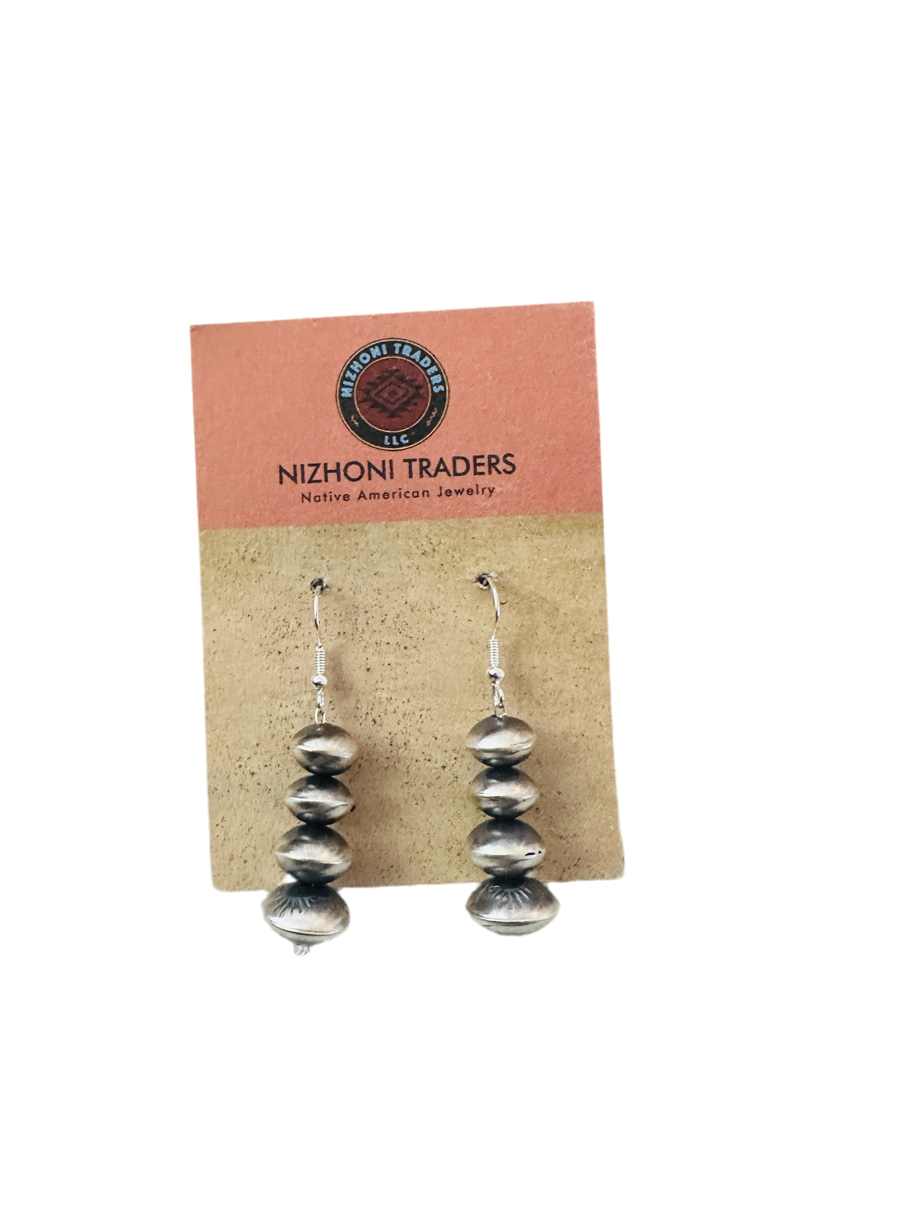 Navajo Sterling Silver Pearl Beaded Dangle Earrings #5