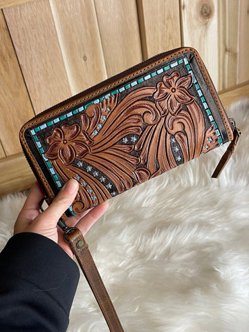 Tooled Turquoise Wallet