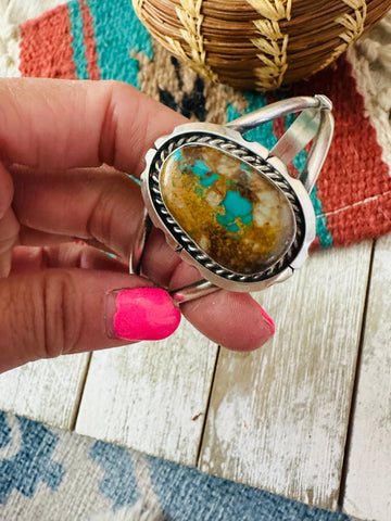 Navajo Sterling Silver & Royston Turquoise Cuff Bracelet