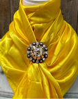 35X35" Solid Yellow Wild Rag / Scarf WRS23 - Crystal Concho Wild Rag Slides - Assorted