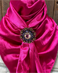 35X35" Solid Fuchsia Wild Rag / Scarf WRS12 - Crystal Concho Wild Rag Slides - Assorted