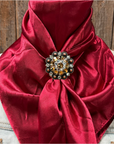 35X35" Solid Burgundy Wild Rag / Scarf WRS14 - Crystal Concho Wild Rag Slides - Assorted