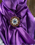 35X35" Solid Purple Wild Rag / Scarf WRS1 - Crystal Concho Wild Rag Slides - Assorted