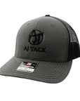 AJ Tack Grey Embroidery Mesh Back Cap