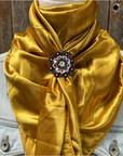 35X35" Solid Mustard Yellow Wild Rag / Scarf WRS19 - Crystal Concho Wild Rag Slides - Assorted