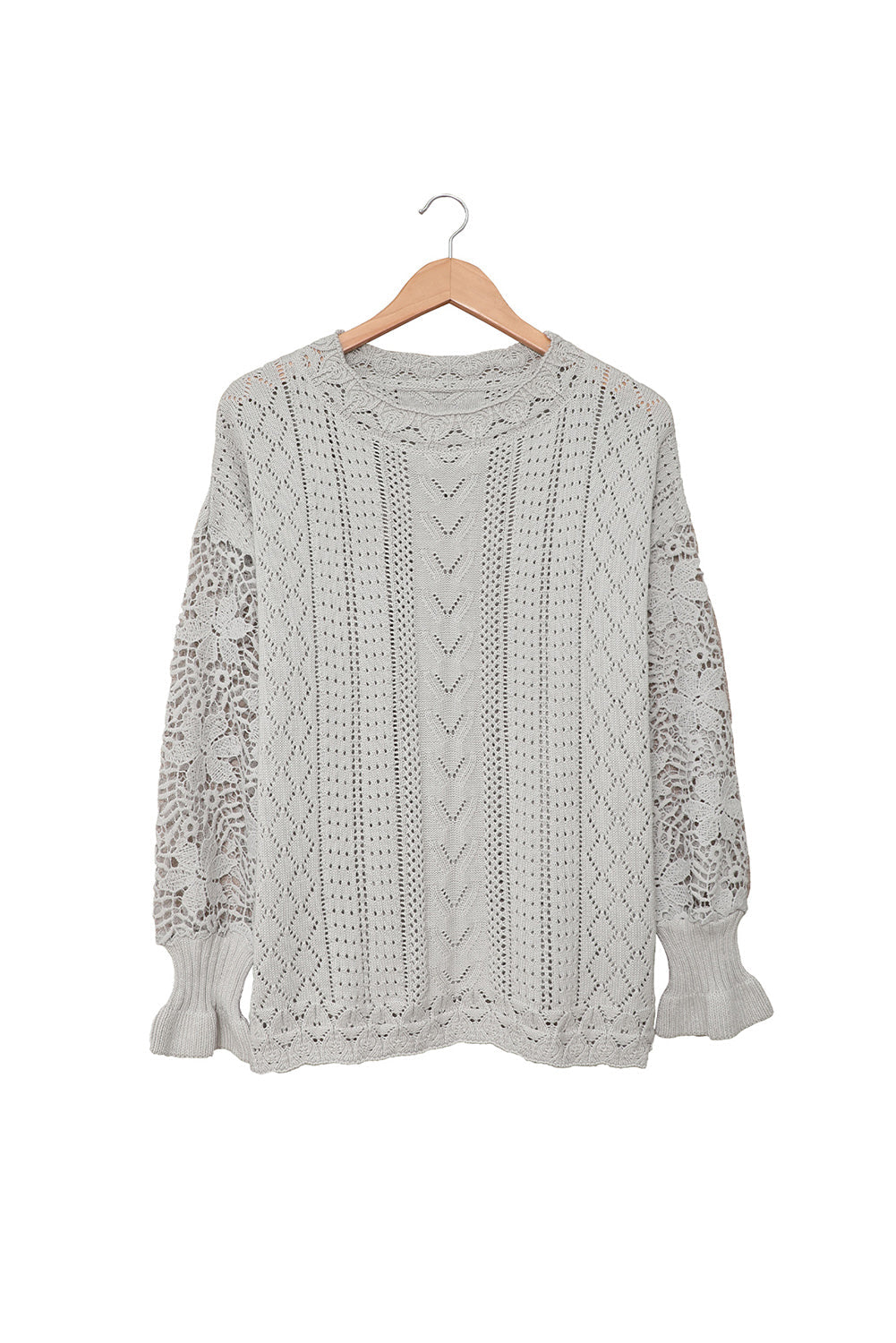 Scarlett Lace Pointelle Knit Sweater